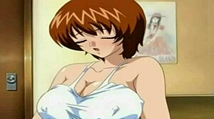 big tits anime teacher has threesome with creampie and blowjob.