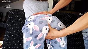 My stepdaddy spanks my 18+ ass hard and fingers my wet pussy