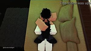 Roblox cutie gets rough throat fucking