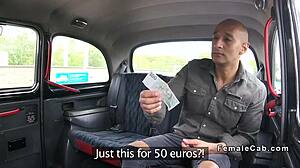 bald guy powerfully bangs busty cab driver