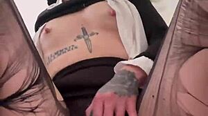 i watch petite wednesday addams bounce her big round ass on a dildo