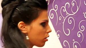 Feeling excited, sexy lesbians enjoy bukkake at gloryhole in HD