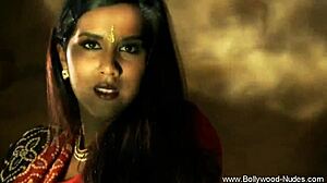 brunette milf performs intense seductive striptease, ripping clothes