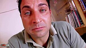 busty brunette bent over the table and fucked in homemade anal