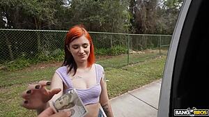 Sawyer Kelly Gets Her Shaved Tight Pussy Stretched By Huge Dick In Bang Bus