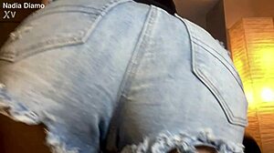 fit body babe twerking and shaking her ass in mini denim shorts, driving everyone wild