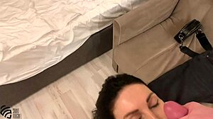 Hot milf sucks stepson deep and gets facial finish!