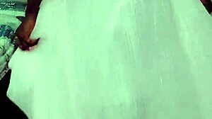 She walks in piss while he stays in chastity cage