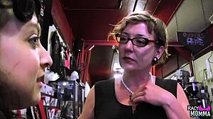 stockinged busty stepmom fingering herself before using toy