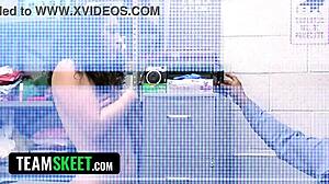 pink pussy vibrator thief gets taught a rough lesson by shoplyfter 😈