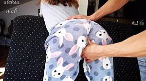 My stepdaddy spanks my 18+ ass hard and fingers my wet pussy