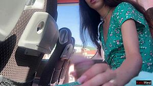 Pervert Jerks Off on Bus, Girl Grabs His Cock in Public Flashing