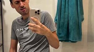 Bisexual Guy Shows Off Big Cock And Cums Huge Load