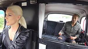 bald guy powerfully bangs busty cab driver