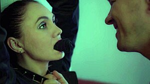 This perverted man pisses on his wench's tits, then roughly ass fucks her in a casual domination scene.