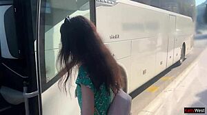 Pervert Jerks Off on Bus, Girl Grabs His Cock in Public Flashing