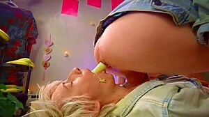 Blonde Amateur Performs Extreme Crazy Rimjob With Banana And Enema