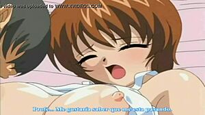 big tits anime teacher has threesome with creampie and blowjob.