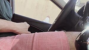 Hot amateur delivers intense public handjob on busy street