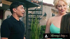 Caught fucking her stepson! Busty milf penny barber in rough group sex with bff