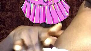 A muscular man explores a levitating pussy with big clit and small waist in lingerie