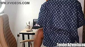 delivering big black dick to office