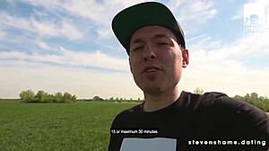 Samantha gets ready for a kiss in the full dating scene with Stevenshame