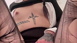 i watch petite wednesday addams bounce her big round ass on a dildo