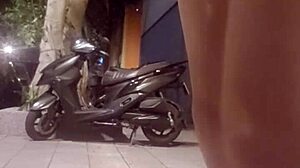 Shemale Ting Xuan Inserts Butt Plug During Walk And Masturbates