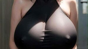 ai generated model girl big-tits ai art 89 balloons around