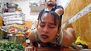 Latina Prostitute Eats Carrot Before Getting Fucked And Cum