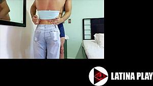 Tiny blonde babe takes big cock hardcore