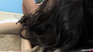 petite asian teen 18+ with bushy pussy seduce to creampie fuck in uncensored jav porn