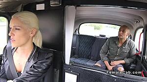 bald guy powerfully bangs busty cab driver