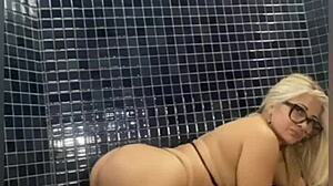 Blonde liberal and friend tease photographer at pool