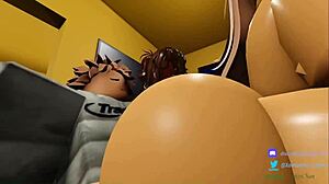 Two sexy pizza workers fuck the customer