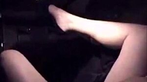 Want to see busty milf masturbating in car?