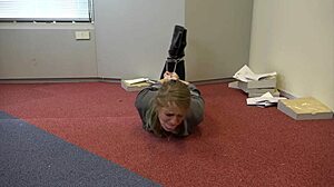 teen violet haze plays real estate agent, gets bound in bondage with choking and deepthroat