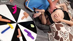 big toy test stepsister has multiple orgasms from my wheel of vibrators