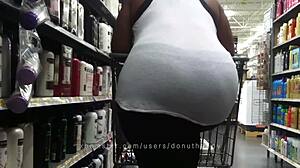 candid stacked black woman shows off basketball booty