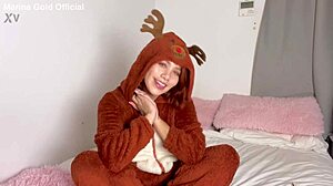 Marina Does Cosplay As A Deer And Ends Up Putting A Huge Dildo In Her Pussy