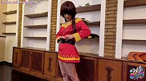 zne cosplay - megumin from konosuba ft waifus juice free scene