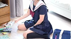Japanese girl experiences seductive bondage in cosplay