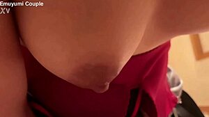 Her kimono outfit looks so cute during our homemade couple video