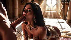 i interact with nefertiti in an ai generated scenario