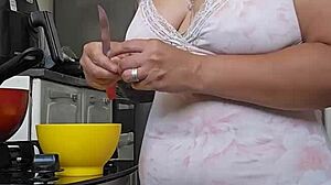 Pregnant Woman Showing Off Her Curves