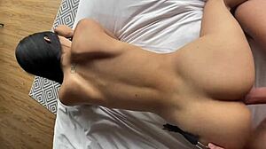 Rough lingerie sex with natural latina teen featuring squirting and rimming in pov