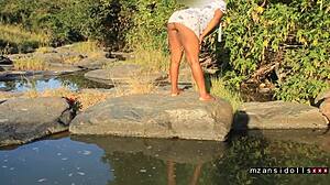 Multiple Cum on Petite Girlfriend's Doggystyle Striptease