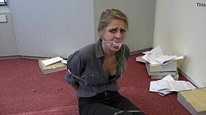 teen violet haze plays real estate agent, gets bound in bondage with choking and deepthroat