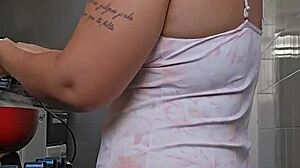 Pregnant Woman Showing Off Her Curves